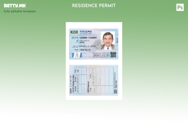 Модерен стил присутен шаблон за карта за престој во Кореја 1